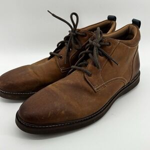 Nunn‎ Bush Boots Mens 10.5 M Barklay Chukka Brown Leather Ankle Top Lace Up